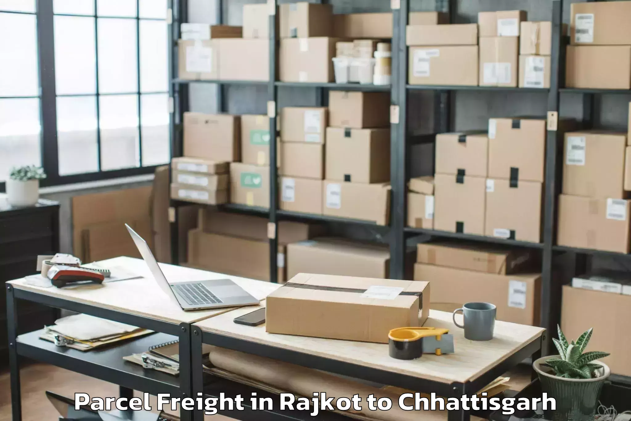 Discover Rajkot to Dabhra Parcel Freight